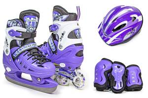 Комплект ролики-коньки с защитой 2in1 Scale Sport. Violet (размер 34-37) 667501443
