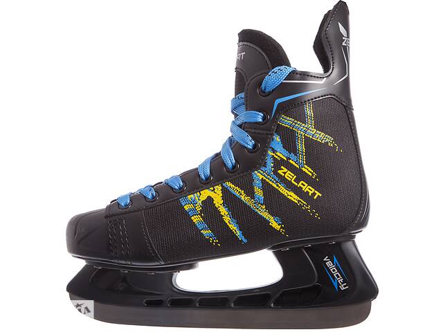 Ковзани хокейні planeta-sport PVC Z-0886 41 Чорний-синій-жовтий