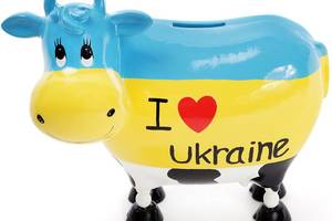 Копилка-коровка 'I love Ukraine' 21.5х12.5х19см керамическая