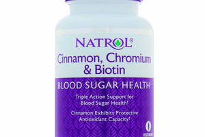 Корица для снижения сахара Cinnamon Biotin Chromium Natrol 60 таблеток (4660)