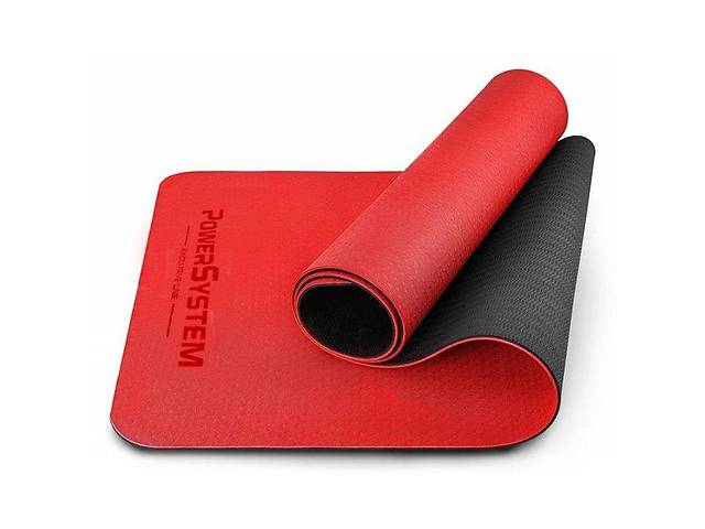 Коврик для фитнеса и йоги Power System Yoga Mat Premium PS-4060 Red