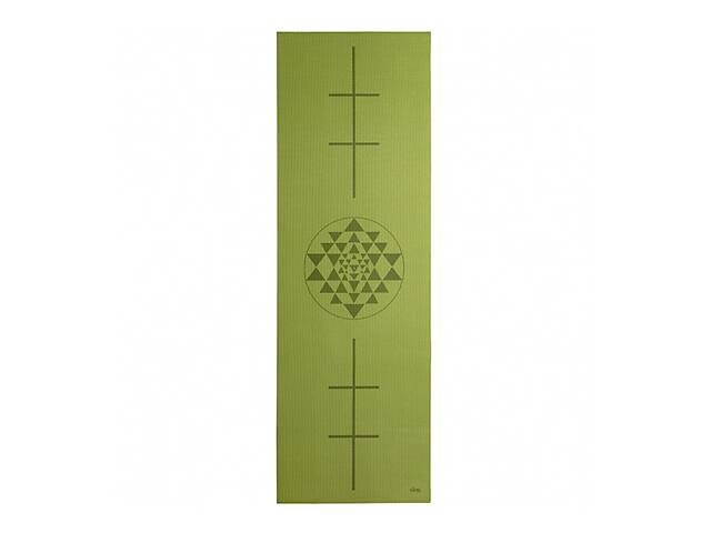 Коврик для йоги Bodhi Leela янтра 183 x 60 x 0.4 см Оливковый ...
