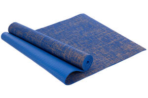 Коврик для йоги Джутовый Yoga mat 6мм SP-Sport FI-2441 Синий