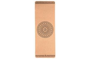 Коврик для йоги Ethno Mandala Bodhi пробковый 185x66x0.4 см