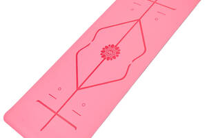Коврик для йоги с разметкой planeta-sport FI-8307 183 x 68 x 0.5 см Розовый (FI-8307_Розовый)