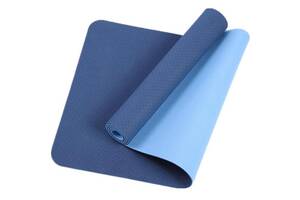 Коврик для йоги и фитнеса Hanuman Two Tones Amber 183x61x0.6 см сине-голубой