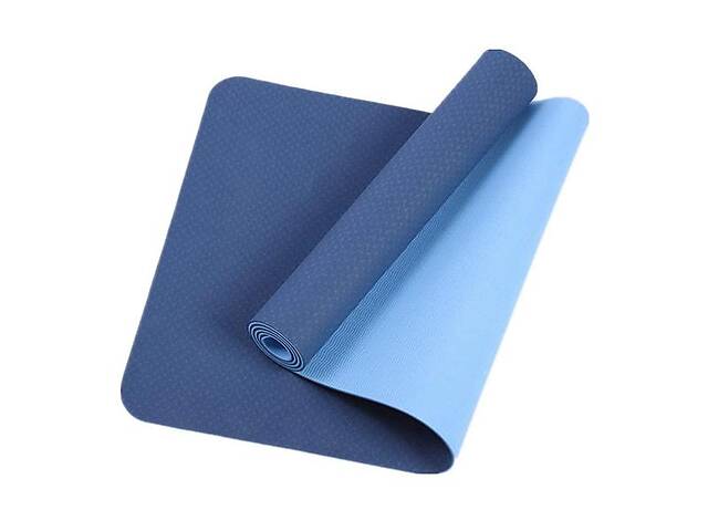 Коврик для йоги и фитнеса Hanuman Two Tones Amber 183x61x0.6 см сине-голубой