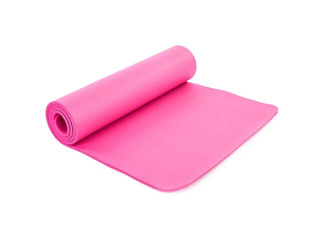 Коврик для йоги и фитнеса NBR 10мм SP-Planeta FI-6986 1,83мx0,61м фиксирующая резинка Розовый (AN0463)