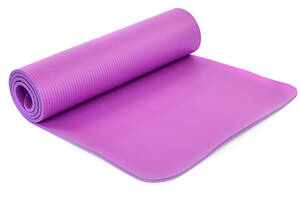 Коврик для йоги и фитнеса NBR 10мм SP-Planeta FI-6986 1,83мx0,61м фиксирующая резинка Фиолетовый (AN0466)