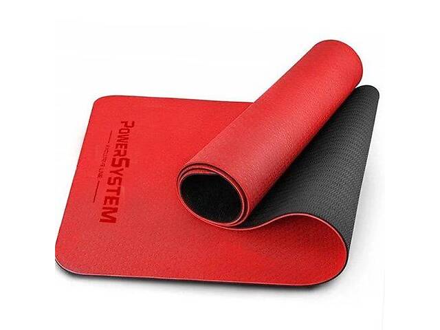 Коврик для йоги и фитнеса Power System Mat Premium PS-4060 Красный (56227054)