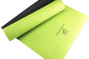 Коврик для йоги и фитнеса U-powex TPE Yoga mat Green/Black 183х61х0.6