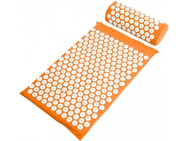 Килимок масажно-акупунктурний Life style Acupressure Mat and Pillow Set з подушкою 64 х 40 см Помаранчевий