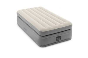 Кровать надувная односпальная Intex 64162 со встроенным электронасосом 220В Grey