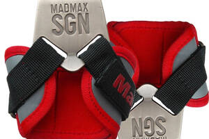 Крюки для тяги на запястье MadMax MFA-330 Lat Hooks Antic silver/Grey/Red