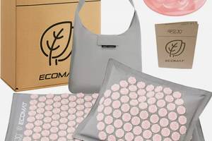 Килимок акупунктурний з подушкою 4FIZJO Eco Mat Аплікатор Кузнєцова 4FJ0228 Grey/Pink Купи уже сегодня!