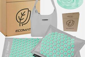 Килимок акупунктурний з подушкою 4FIZJO Eco Mat Аплікатор Кузнєцова 4FJ0230 Grey/Mint Купи уже сегодня!