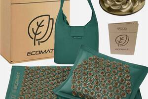 Килимок акупунктурний з подушкою 4FIZJO Eco Mat Аплікатор Кузнєцова 4FJ0251 Navy Green/Gold Купи уже сегодня!