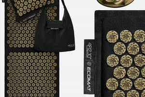 Килимок акупунктурний з подушкою 4FIZJO Eco Mat XL Аплікатор Кузнєцова 4FJ0291 Black/Gold Купи уже сегодня!