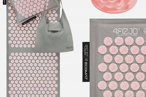 Килимок акупунктурний з подушкою 4FIZJO Eco Mat XL Аплікатор Кузнєцова 4FJ0515 Grey/Pink Купи уже сегодня!