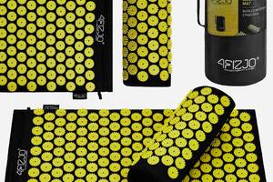 Килимок акупунктурний з валиком 4FIZJO Classic Mat Аплікатор Кузнєцова 4FJ0086 Black/Yellow Купи уже сегодня!