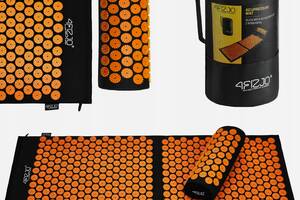 Килимок акупунктурний з валиком 4FIZJO Classic Mat XL Аплікатор Кузнєцова 4FJ0049 Black/Orange Купи уже