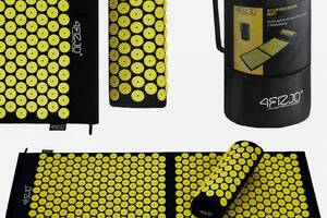 Килимок акупунктурний з валиком 4FIZJO Classic Mat XL Аплікатор Кузнєцова 4FJ0087 Black/Yellow Купи уже