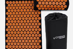 Килимок акупунктурний з валиком Cornix Classic Mat Аплікатор Кузнєцова XR-0111 Black/Orange Купи уже сегодня!