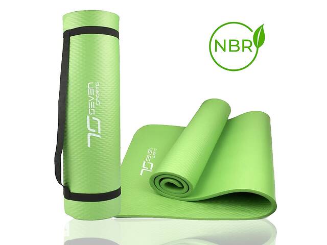 Килимок для йоги та фітнесу 7SPORTS NBR Yoga Mat MTS-1 (180*60*0,8см.) Зелений