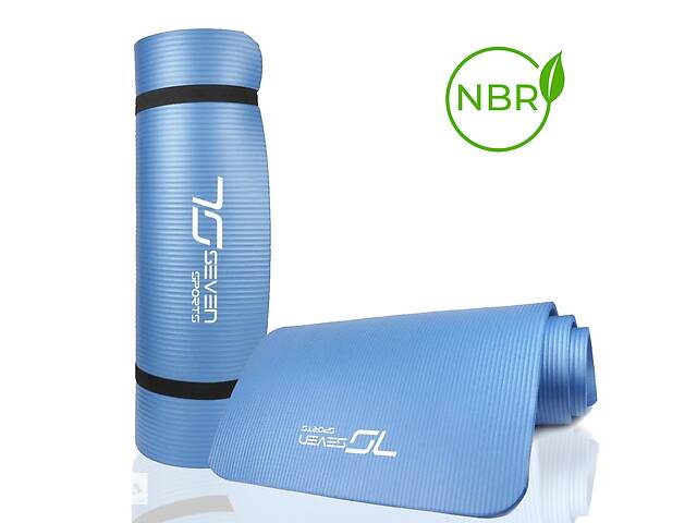 Килимок для йоги та фітнесу 7SPORTS NBR Yoga Mat+ MTS-3 (180*60*1.5см.) Синій