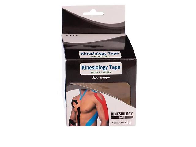 Кінезіо тейп у рулоні еластичний пластир Zelart 7,5 см х 5 м Kinesio tape BC-0474-7_5 White (SK000259)