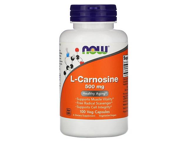 L-Карнозин, L-Carnosine, Now Foods, 500 мг, 100 вегетарианских капсул