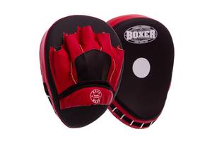 Лапа Изогнутая для бокса и единоборств BOXER 2011-01 19х23х4см 2шт Черный-красный