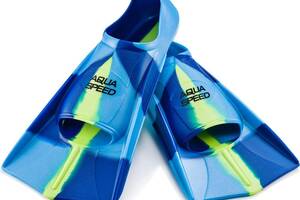 Ласты Aqua Speed Training Fins 7939 (137-82) 31/32 (21-21.5 см) Сине-голубо-желтые (5908217679390)