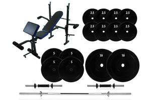 Лавка 7F L310 + Штанга + гантели 72 кг. Купи уже сегодня!