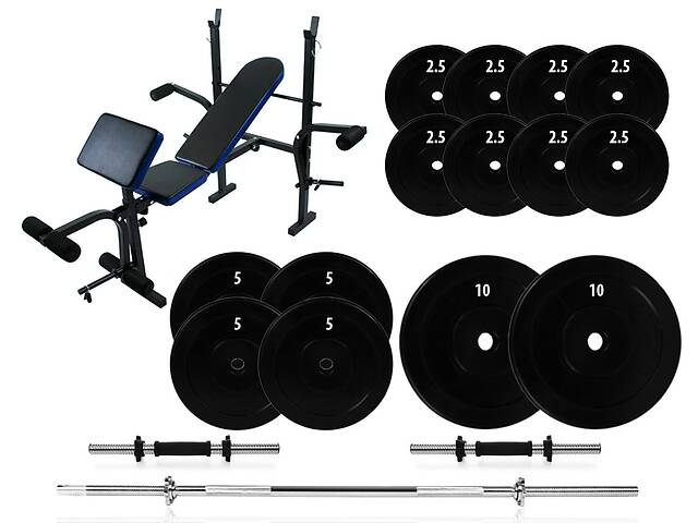 Лавка 7F L310 + Штанга + гантели 72 кг.