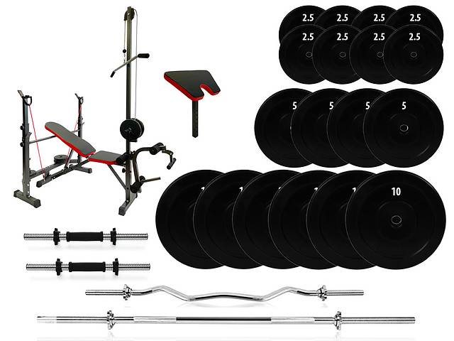 Лавка L910(+) + Штанга + гантели 119 кг.