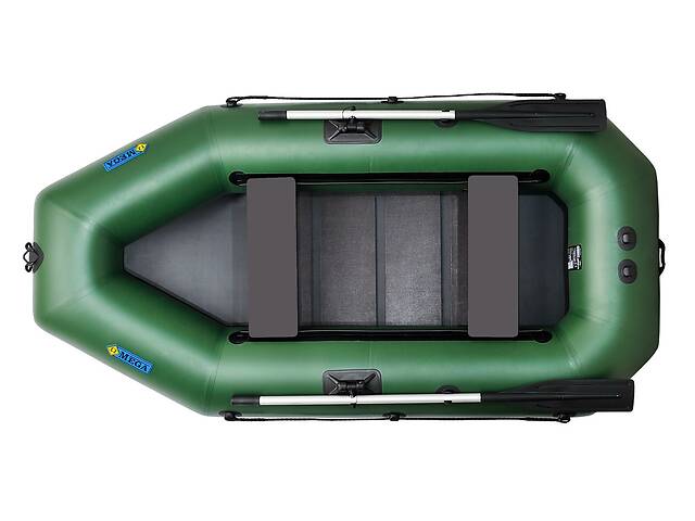 Лодка пвх надувная гребная двухместная ΩMega 260LS PS зеленая