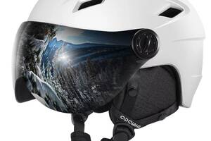 Лыжный шлем Odoland с лыжными очками, противоударный, ветрозащитный М