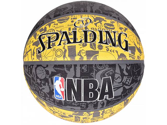 М'яч баскетбольний Spalding NBA Graffiti Outdoor Grey/Yellow Size 7