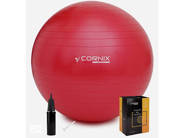 М'яч для фітнесу (фітбол) Cornix 55 см Anti-Burst XR-0018 Red Купи уже сегодня!