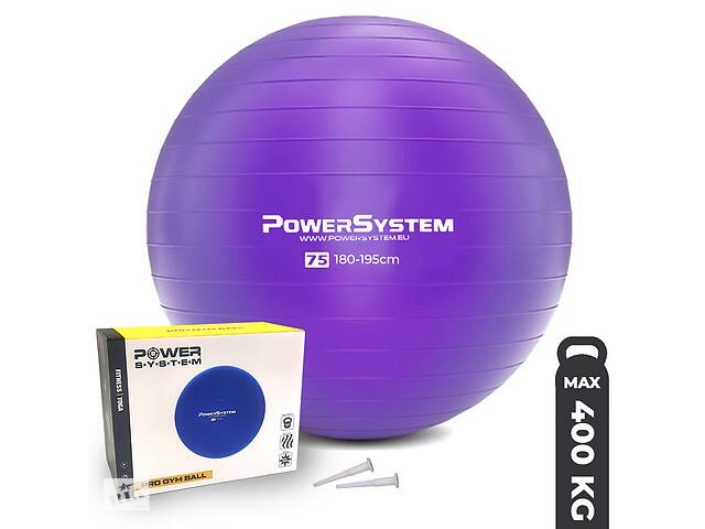 М'яч для фітнесу (фітбол) Power System PS-4013& Oslash; 75 cm PRO Gymball Purple