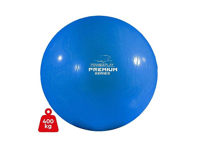 М'яч для фітнесу укріплений PowerPlay 4000 Premium 65см Синій + насос (PP_4000_65cm_Blue)