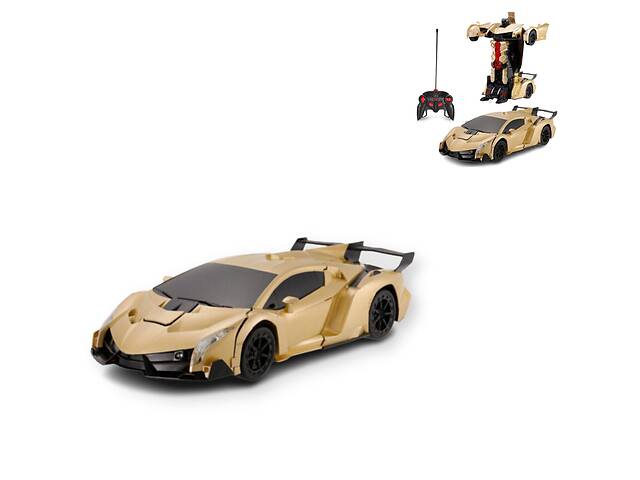 Машинка робот трансформер с пультом Lamborghini Robot Car Size 1:12 подсветка и звук золотистый (Lamborghini Robot C...