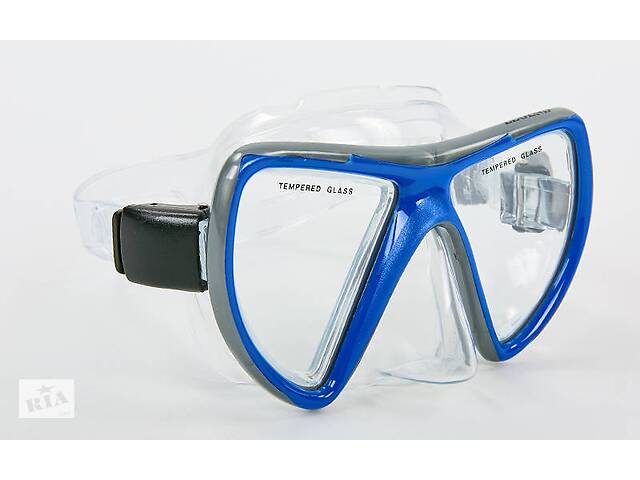 Маска для плавания planeta-sport в пластиковом боксе Legend M269-PVC Синий-серый