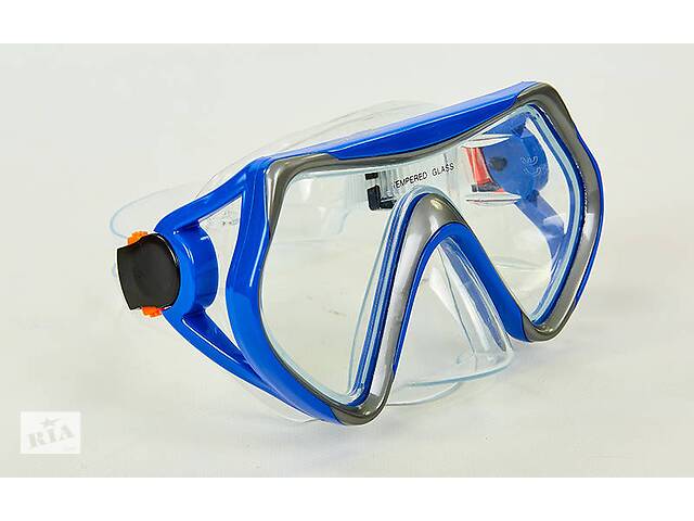 Маска для плавания planeta-sport Zelart M166-PVC Сине-серый