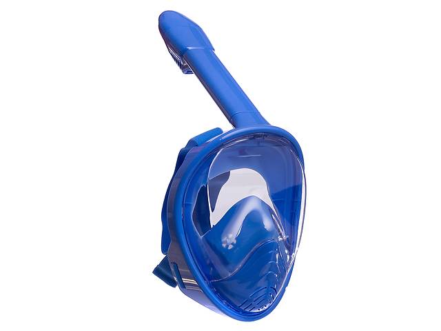 Маска для снорклинга с дыханием через нос детская PL-1294 (силикон, пластик, р-р XS-6-12лет, голубой-белый) (PT0868)