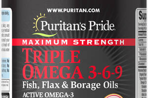 Масло льна и бораго Омега 3-6-9 Puritans Pride 60 капсул (31056)