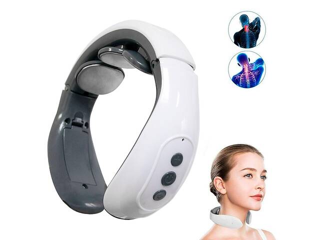 Масажер для шиї'Smart Neck Massager HX-1680' Білий електро імпульсний масажер для комірної зони (ST)