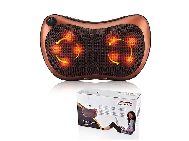 Массажер подушка для спины и шеи Massage pillow GHM 8028 Brown (kz011-hbr)