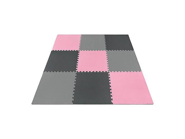 Мат-пазл (ласточкин хвост) 4FIZJO Mat Puzzle EVA 180 x 180 x 1 cм 4FJ0157 Black/Grey/Pink